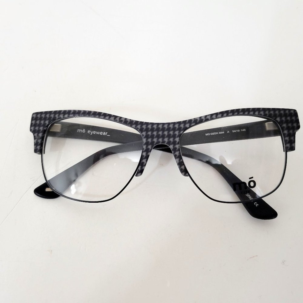 Mo Eyewear Eyeglass Frames MO Geek 39M Black and Gray Check